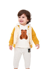 Bear Face hooded 3-pc set (Lemon Curry)
